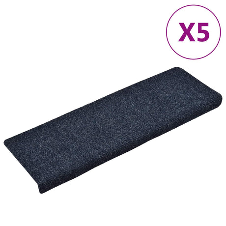 Vidaxl -Treppenmatten Selbstadhäsiv 5 Teile 65x21x4 cm Anthrazit rechteckige Kante