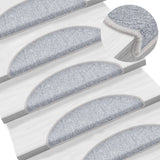 Vidaxl -Treppenmatten 10 ST 56x17x3 cm hellgrau
