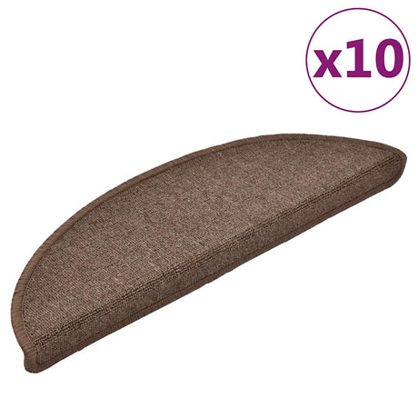 VidaXL Stufenmatten 10 Stk. 56x17x3 cm kaffeebraun halbrund