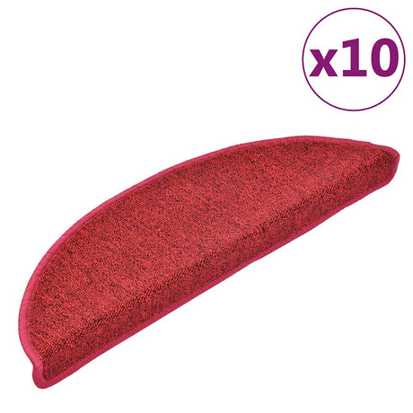 VidaXL Stufenmatten 10 Stk. 56x17x3 cm rot halbrund