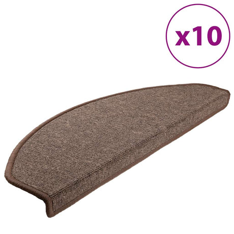 Vidaxl -Treppenmatten 10 PCs 65x24x4 cm Kaffee braun halbround groß