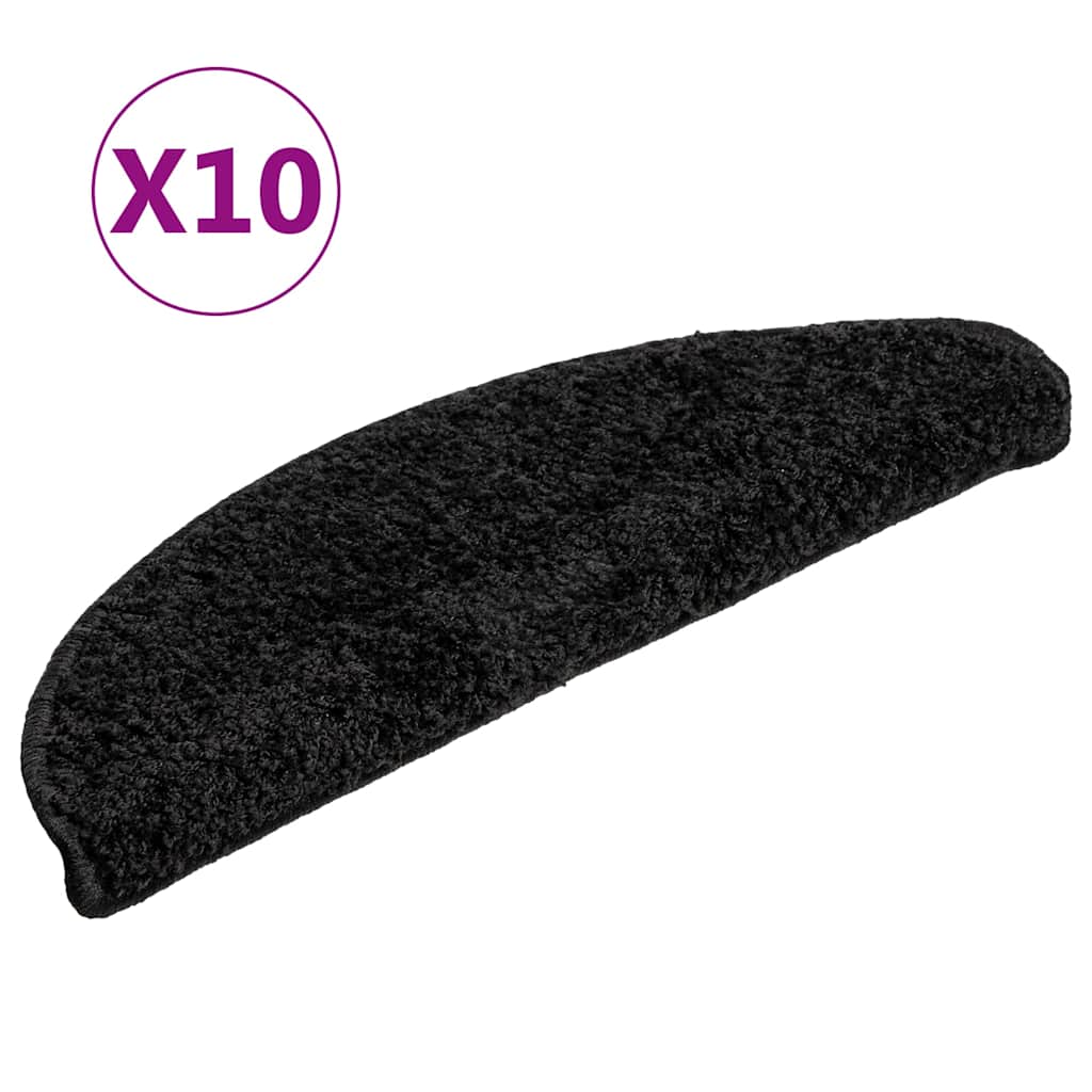 Vidaxx Stufenmatten 10 St. 56x17x3 cm schwarz halbrund