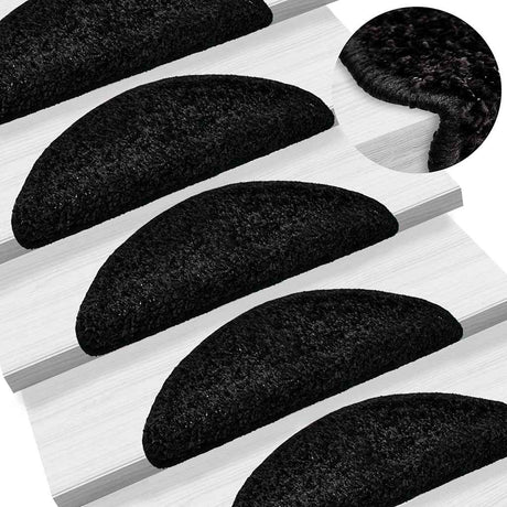 Vidaxx Stufenmatten 10 St. 56x17x3 cm schwarz halbrund