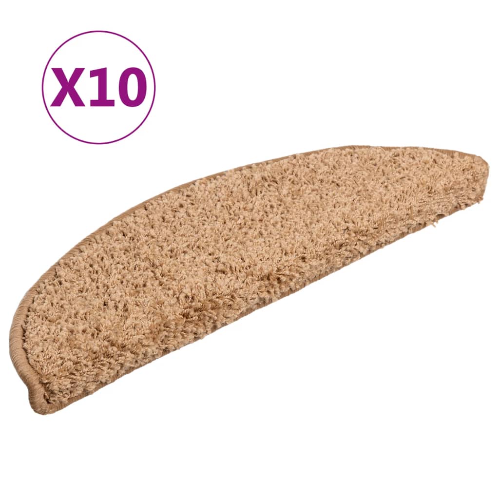Vidaxx Stufenmatten 10 Stück 56x17x3 cm beige halbrund