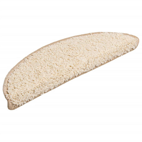 VidaXL Stufenmatten 10 Stk. 56x17x3 cm Creme halbrund