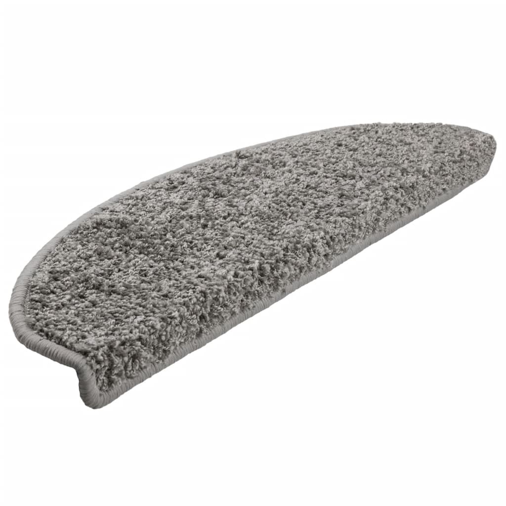 Vidaxl -Treppenmatten 10 ST 65x21x4 cm graue Halbschritte groß