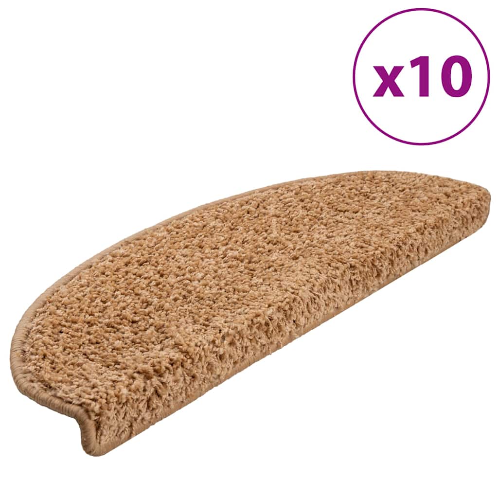 VidaXL Stufenmatten 10 Stk. 65x21x4 cm beige halbrund groß