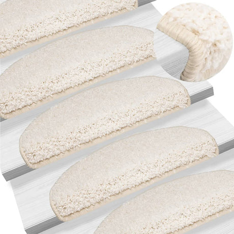 VidaXL Stufenmatten 10 Stk. 65x21x4 cm weiß halbrund groß