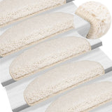 VidaXL Stufenmatten 10 Stk. 65x21x4 cm weiß halbrund groß