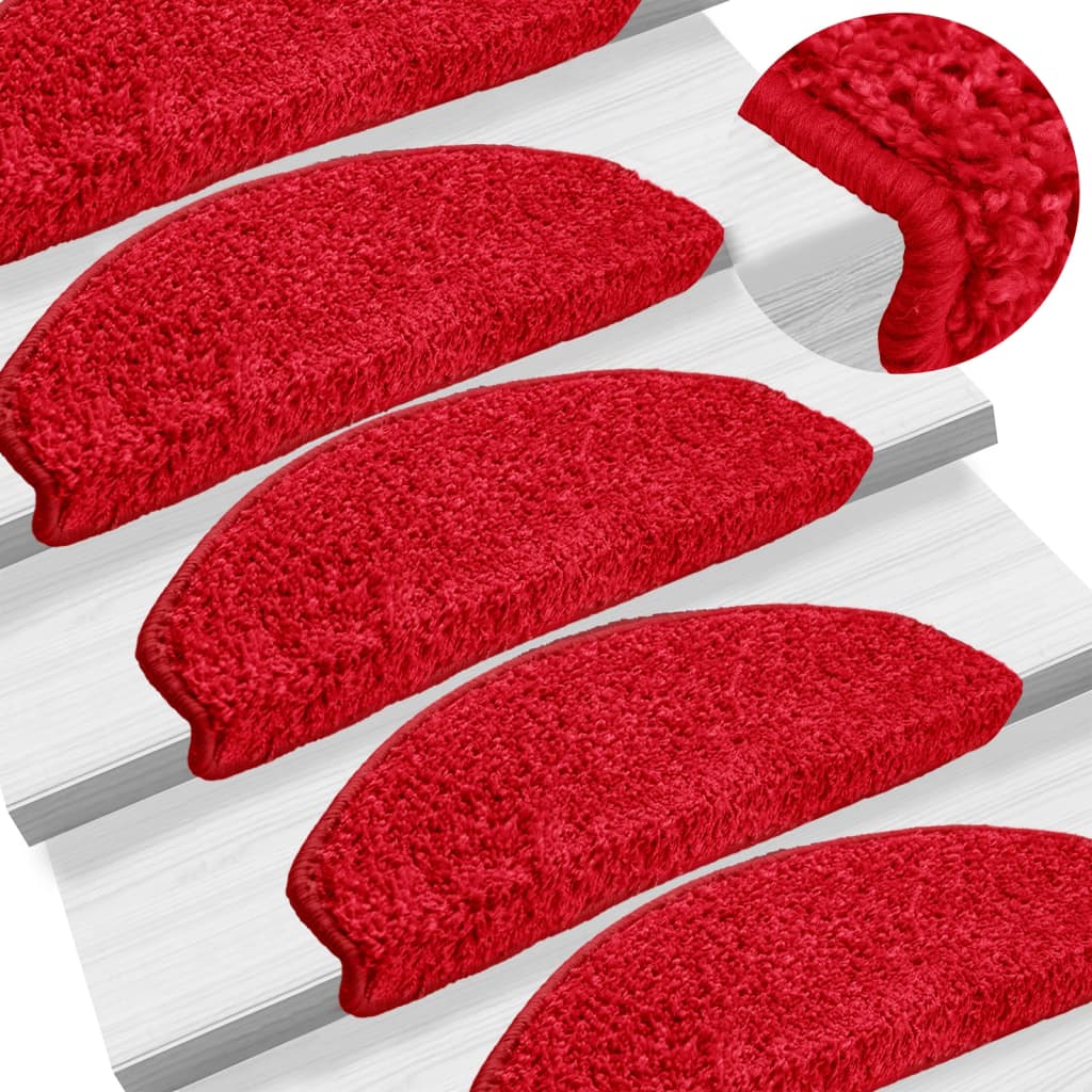 VidaXL Stufenmatten 10 Stk. 65x21x4 cm rot halbrund groß