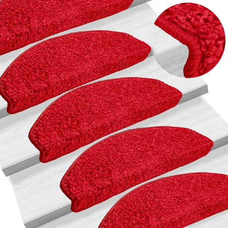 VidaXL Stufenmatten 10 Stk. 65x21x4 cm rot halbrund groß
