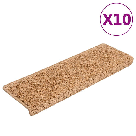 Vidaxx Stufenmatten 10 Stück 65x21x4 cm beige rechteckiger Rand