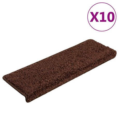 VidaXL Stufenmatten 10 Stück 65x21x4 cm braun rechteckiger Rand