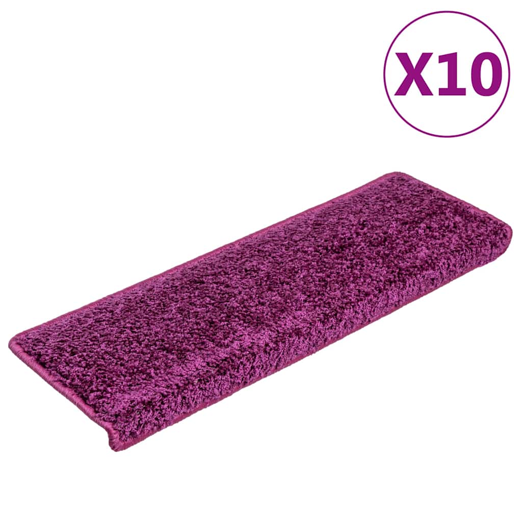 VidaXL Stufenmatten 10 Stk. 65x21x4 cm violett rechteckiger Rand