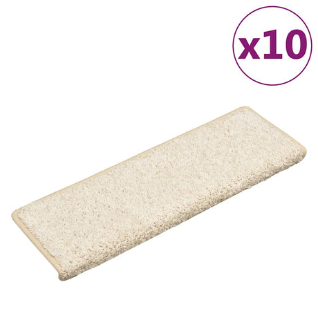 VidaXL Stufenmatten 10 Stück 65x21x4 cm weiß rechteckiger Rand