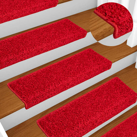 VidaXL Stufenmatten 10 Stk. 65x21x4 cm roter rechteckiger Rand