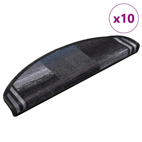 VidaXL Stufenmatten selbstklebend 10 Stück 65x21x4 cm Schwarz und Grau