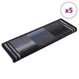 VidaXL Stufenmatten selbstklebend 5 Stück 65x21x4 cm Schwarz und Grau