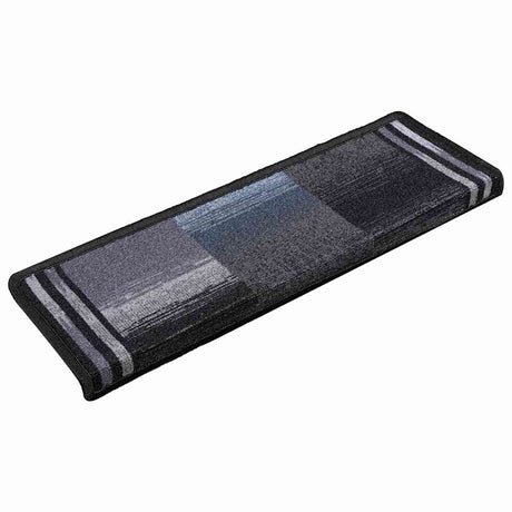 VidaXL Stufenmatten selbstklebend 10 Stück 65x21x4 cm Schwarz und Grau