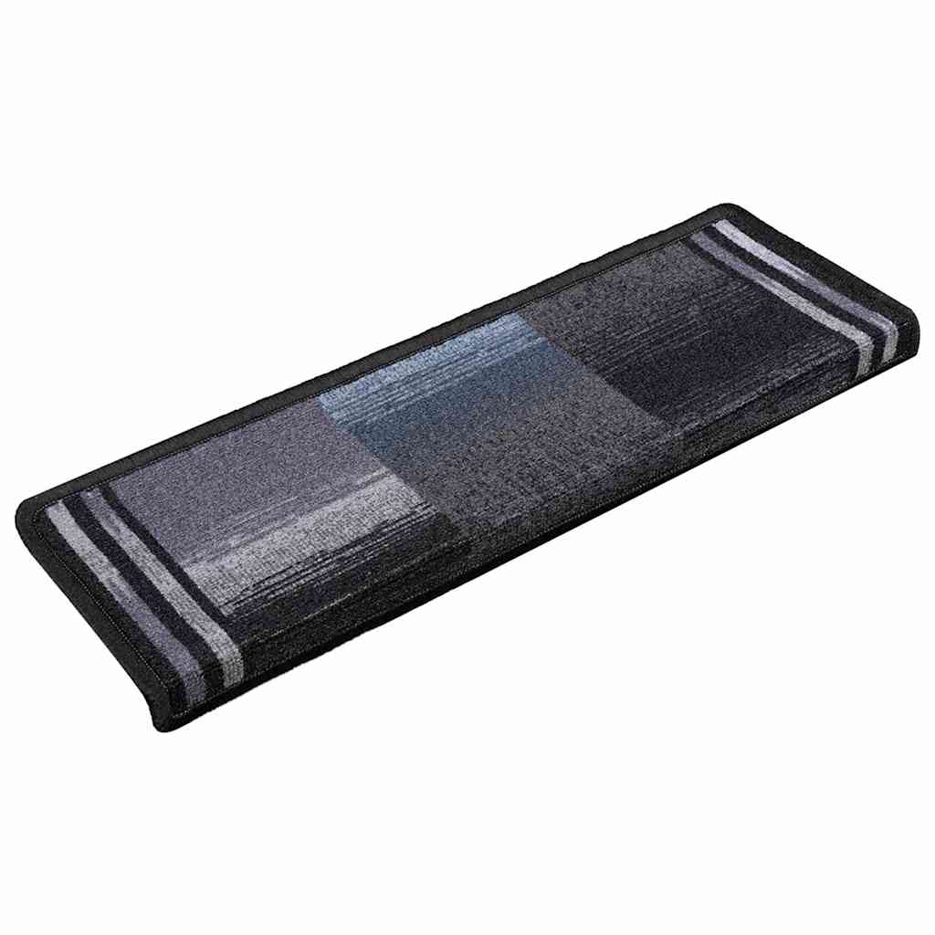 VidaXL Stufenmatten selbstklebend 10 Stück 65x21x4 cm Schwarz und Grau