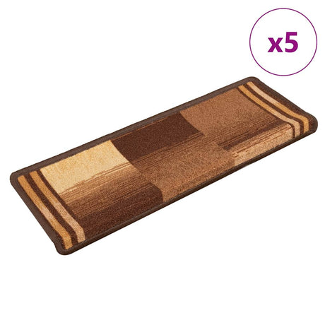 VidaXL Stufenmatten selbstklebend 5 Stück 65x21x4 cm braun