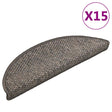 VidaXL Stufenmatten selbstklebend 15 Stk. Sisaloptik 56x17x3 cm grau-beige