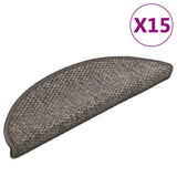 VidaXL Stufenmatten selbstklebend 15 Stk. Sisaloptik 56x17x3 cm grau-beige