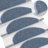 VidaXL Stufenmatten selbstklebend 15 Stk. Sisaloptik 56x17x3 cm Blau