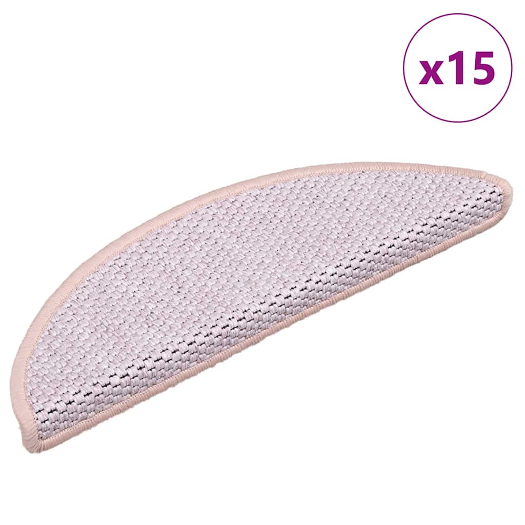 Vidaxl Treppenmatten selbstklebend 15 St. Sisal Look 56x17x3 cm Pink