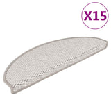 Vidaxl-Treppenmatten selbstklebend 15 St. Sisal Look 65x21x4 cm Platina Farbe