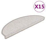 Vidaxl-Treppenmatten selbstklebend 15 St. Sisal Look 65x21x4 cm Platina Farbe