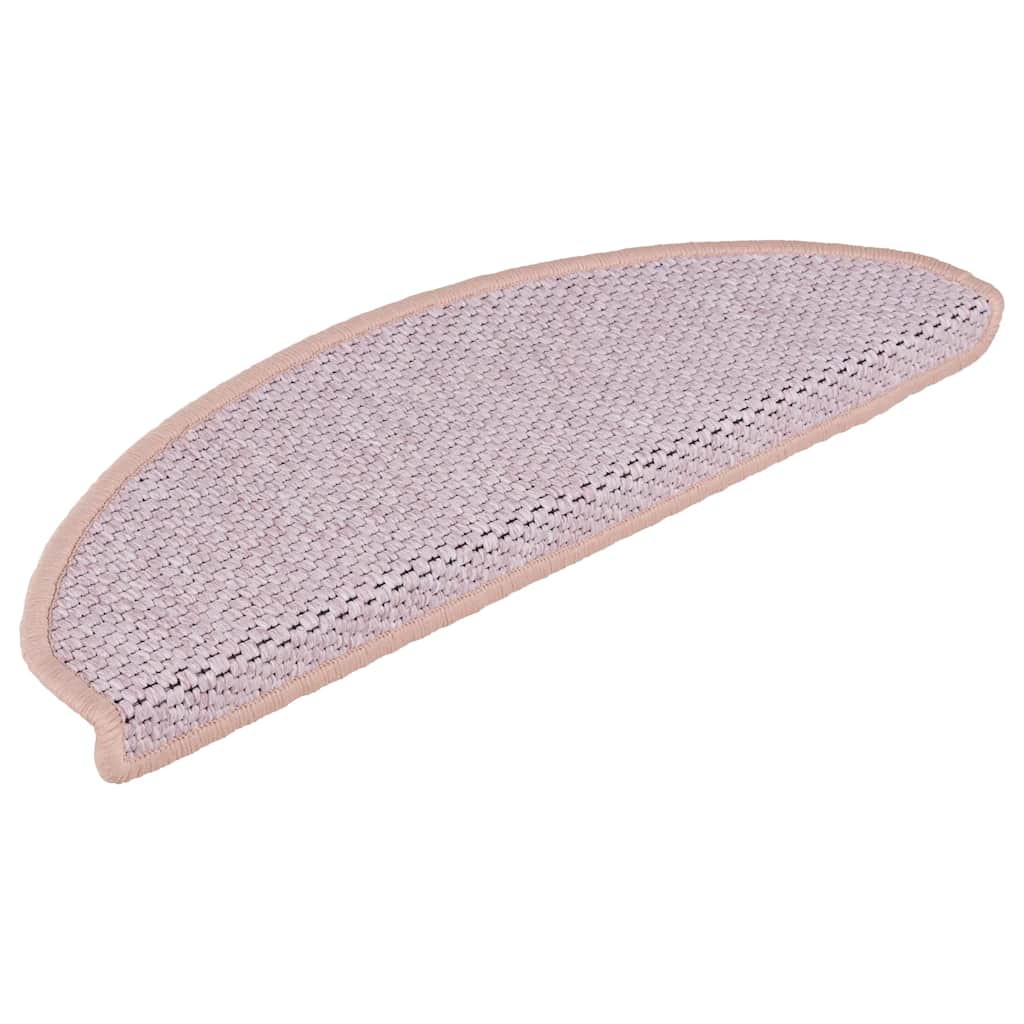 Vidaxl Treppenmatten selbstklebend 15 St. Sisal Look 65x21x4 cm Pink
