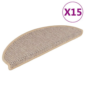 Vidaxl-Treppenmatten selbstklebend 15 St. Sisal Look 65x21x4 cm Licht Beige