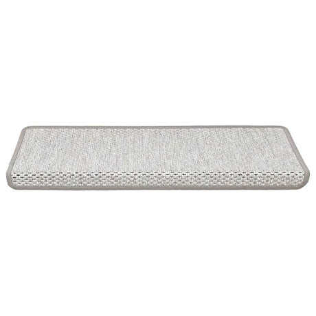 Vidaxl-Treppenmatten selbstklebend 15 St. Sisal Look 65x21x4 cm Platina Farbe