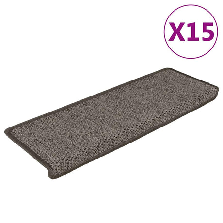 Vidaxl-Treppen selbst klebend 15st Sisal Look 65x21x4cm Grau und Beige