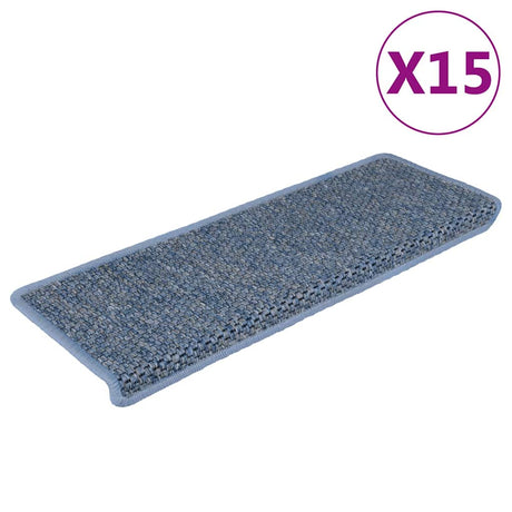 Vidaxl Treppenmatten selbstklebend 15 St. Sisal Look 65x21x4 cm Blau
