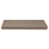 Vidaxl Treppenmatten selbstklebend 15 St. Sisal Look 65x21x4 cm dunkler Beige