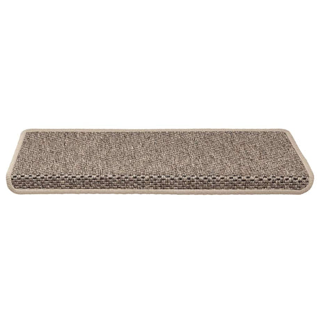 Vidaxl Treppenmatten selbstklebend 15 St. Sisal Look 65x21x4 cm dunkler Beige