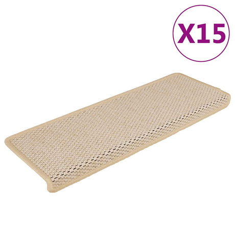 VidaXL Stufenmatten selbstklebend 15 Stk. Sisaloptik 65x21x4 cm Berber
