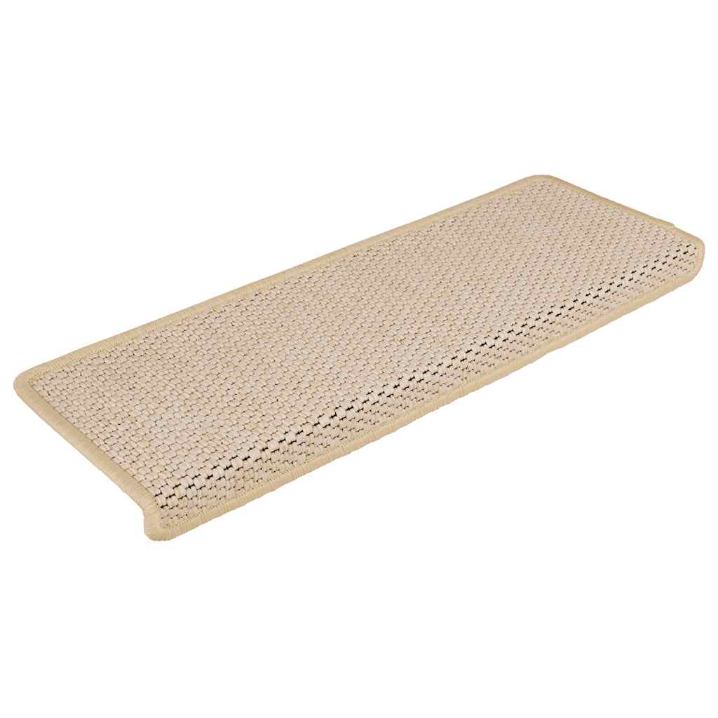 Vidaxl-Treppenmatten selbstklebend 15 St. Sisal Look 65x21x4 cm cremefarben