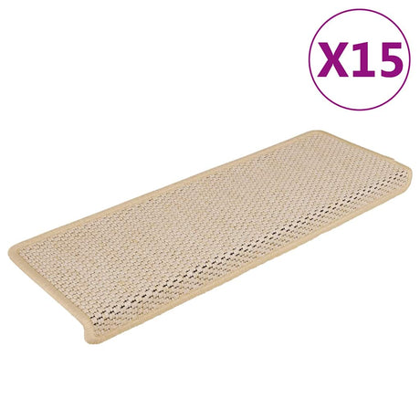 VidaXL Stufenmatten selbstklebend 15 Stk. Sisaloptik 65x21x4 cm Berber