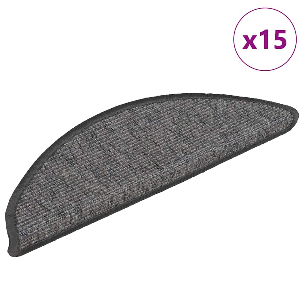 Vidaxx Stufenmatten 15 St. 56x17x3 cm beige und grau halbrund