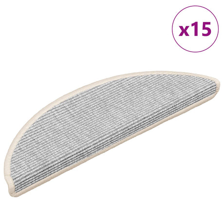 Vidaxl -Treppenmatten 15 ST 56x17x3 cm Silberhemisphäre