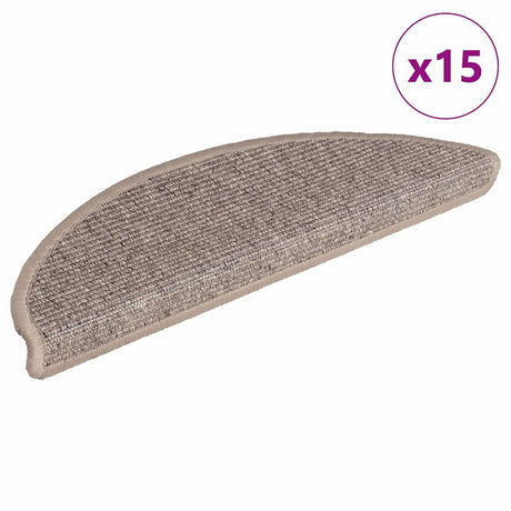 VidaXL Stufenmatten 15 Stk. 56x17x3 cm dunkelbeige halbrund