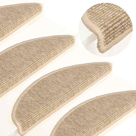 Vidaxx Stufenmatten 15 St. 56x17x3 cm hellbeige halbrund