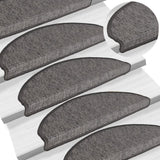 Vidaxl -Treppenmatten 15 ST 65x21x4 cm Beige und graue Hemisphäre groß