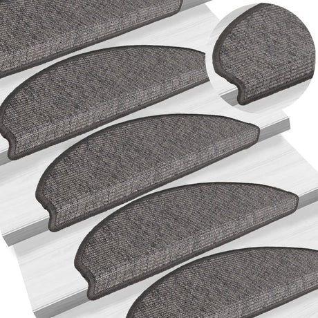 Vidaxl -Treppenmatten 15 ST 65x21x4 cm Beige und graue Hemisphäre groß