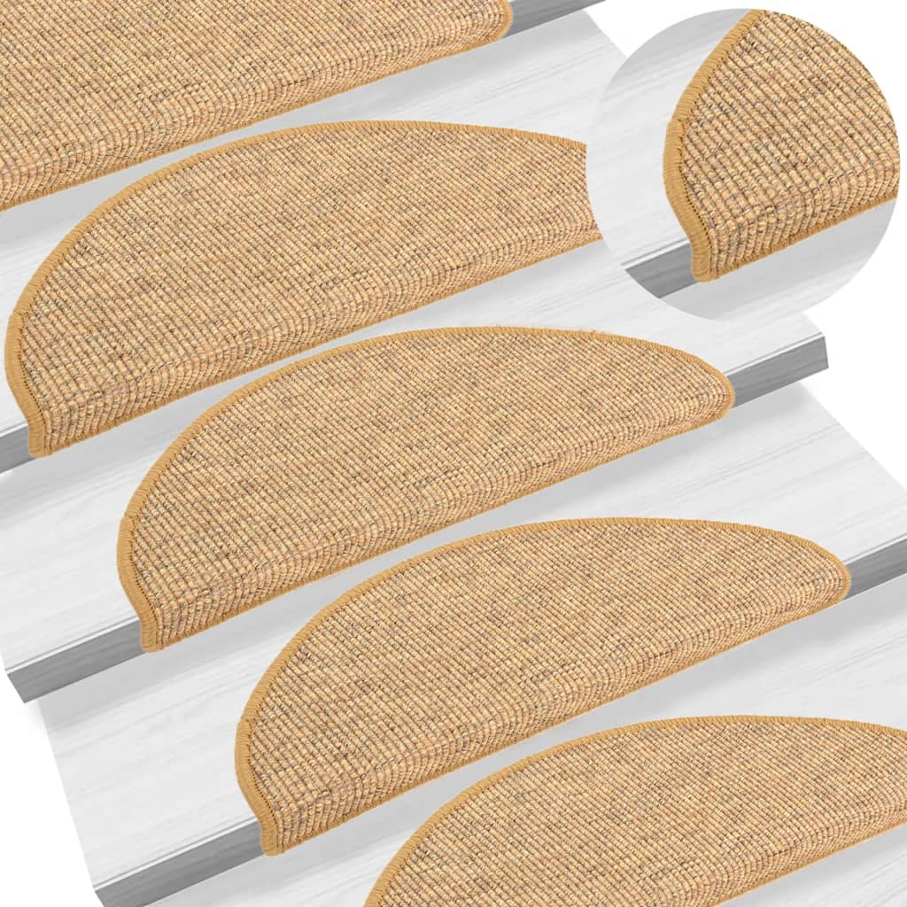 Vidaxx Stufenmatten 15 St. 65x21x4 cm Sisal halbrund groß