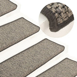 VidaXL Stufenmatten 15 Stück 65x21x4 cm Beige und Grau mit rechteckigem Rand