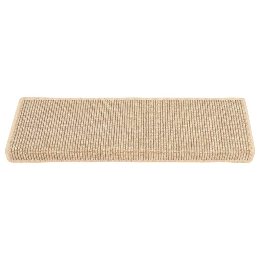 Vidaxx Stufenmatten 15 St. 65x21x4 cm hellbeige mit rechteckigem Rand